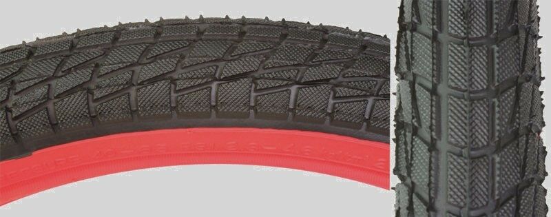 20x1.95 Kenda Kontact BMX Tire - Black w/ Red Sidewall
