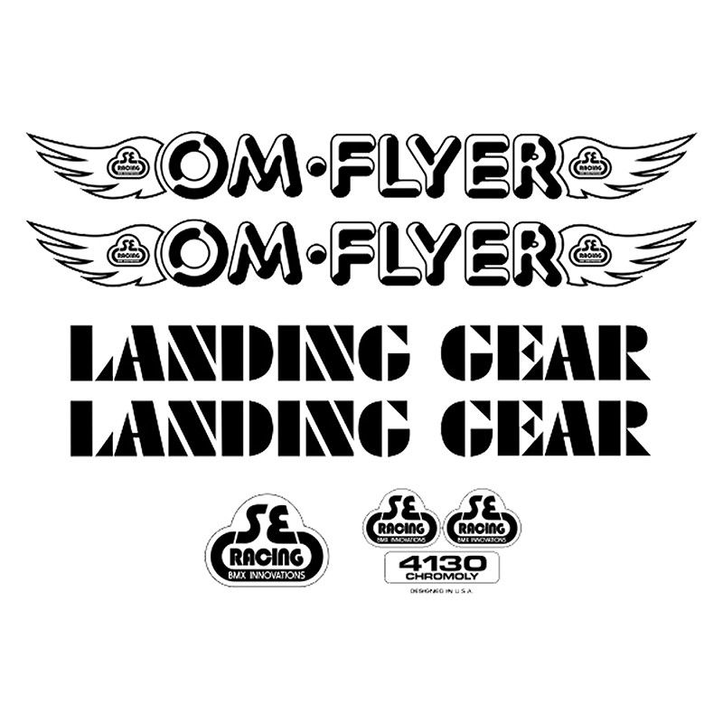 SE Racing "OM Flyer" BMX Decal Set - Black