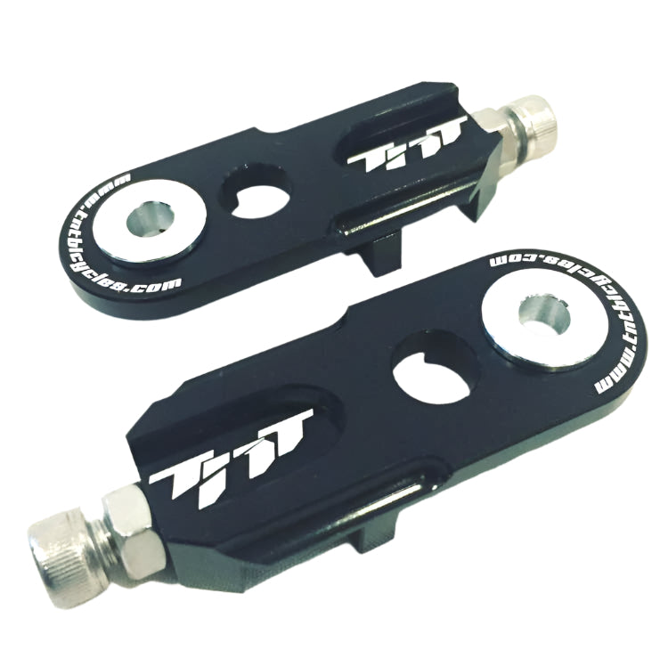 TNT Bicycles 3/8" BMX Chain Tensioners - Pair - w/ 6mm adapter - Black