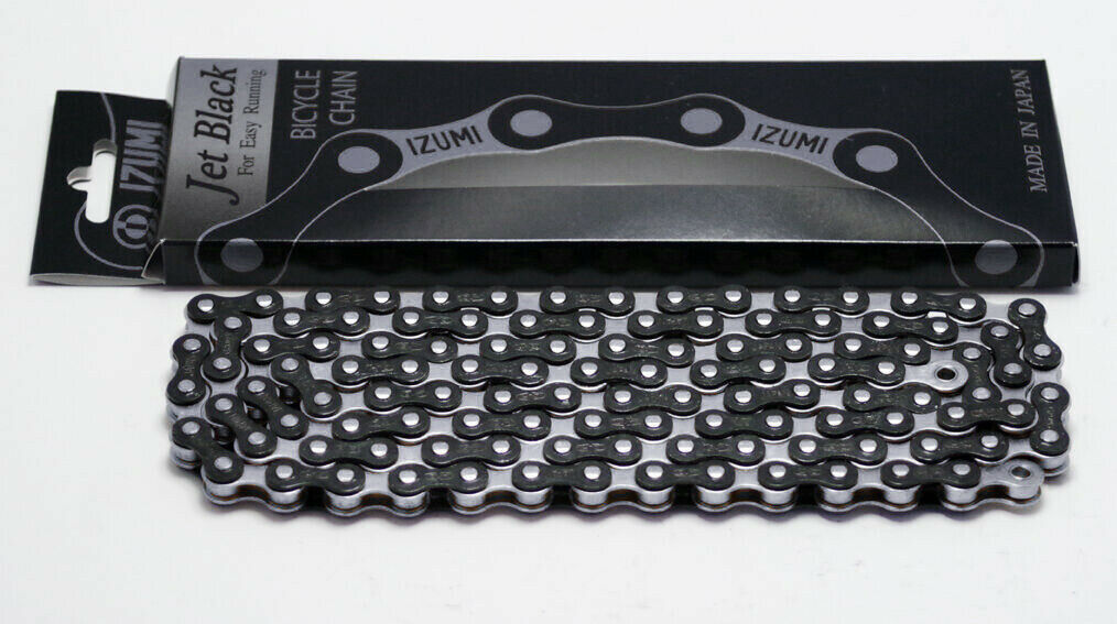 Izumi Jet BMX Chain - 1/2"x1/8" - Black and Nickel - Made in Japan