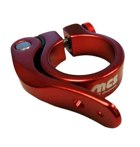 MCS Bicycles BMX Quick-Release Seat Post Clamp - 31.8mm - 1-1/4" - Red