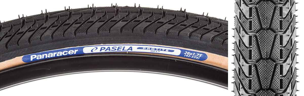 26x1.75 Panaracer Pasela Protite Belted Touring/ATB/BMX tire -  Black w/ skinwall
