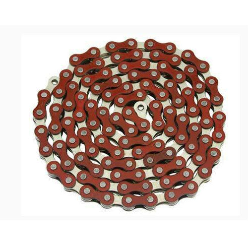 Yaban (YBN) S410 1/2" X 1/8" BMX Chain - Red and Nickel