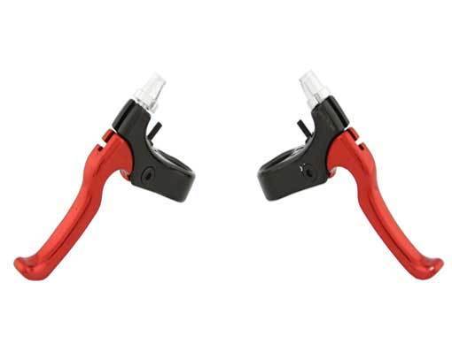 BMX Spring Loaded Lever Set / Pair - Red