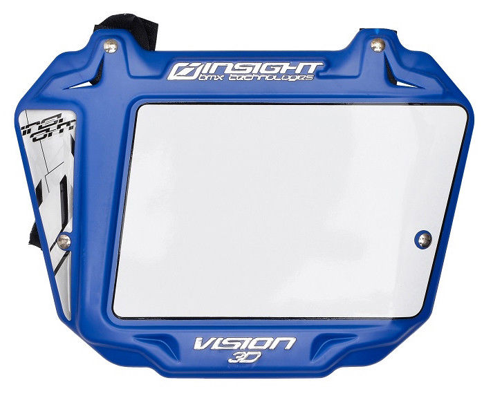 Insight Vision 3D BMX Number Plate - Pro size - Blue