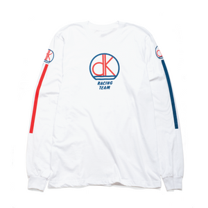 DK Retro Race Long Sleeve Tee - Size XX-Large (2XL) - White