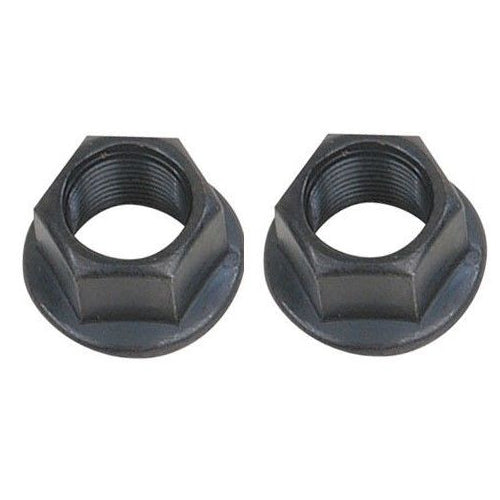 Steel Flanged BMX Axle Nuts - 14mm x 1 - Set of 2 - Black