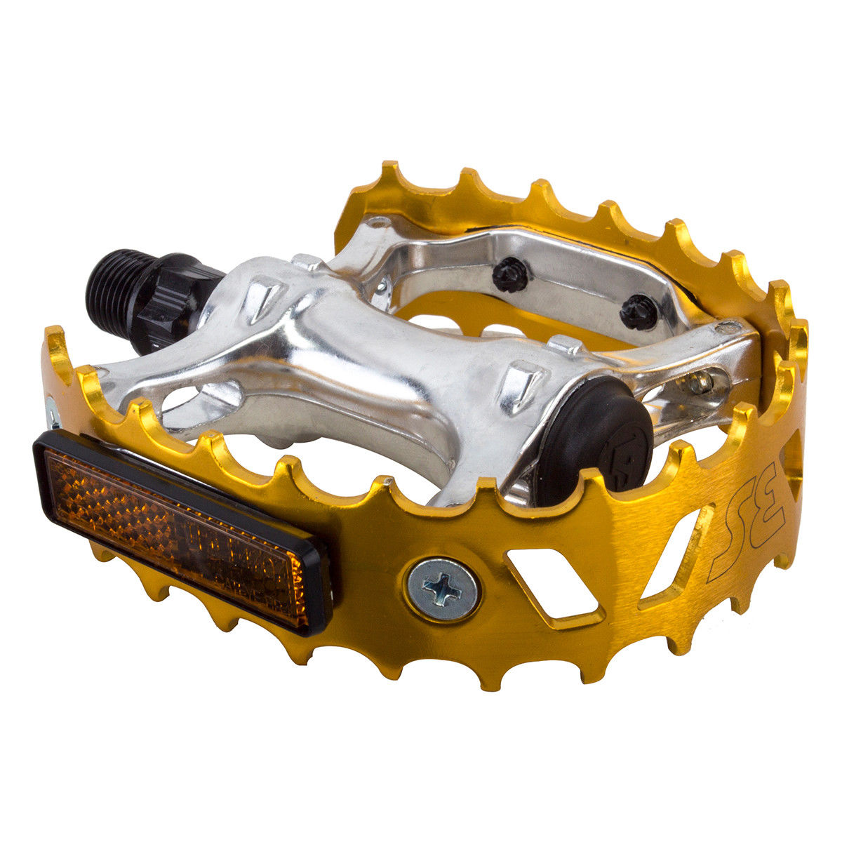 SE Racing Bear Trap Aluminum Cage Pedals - 9/16" - Gold