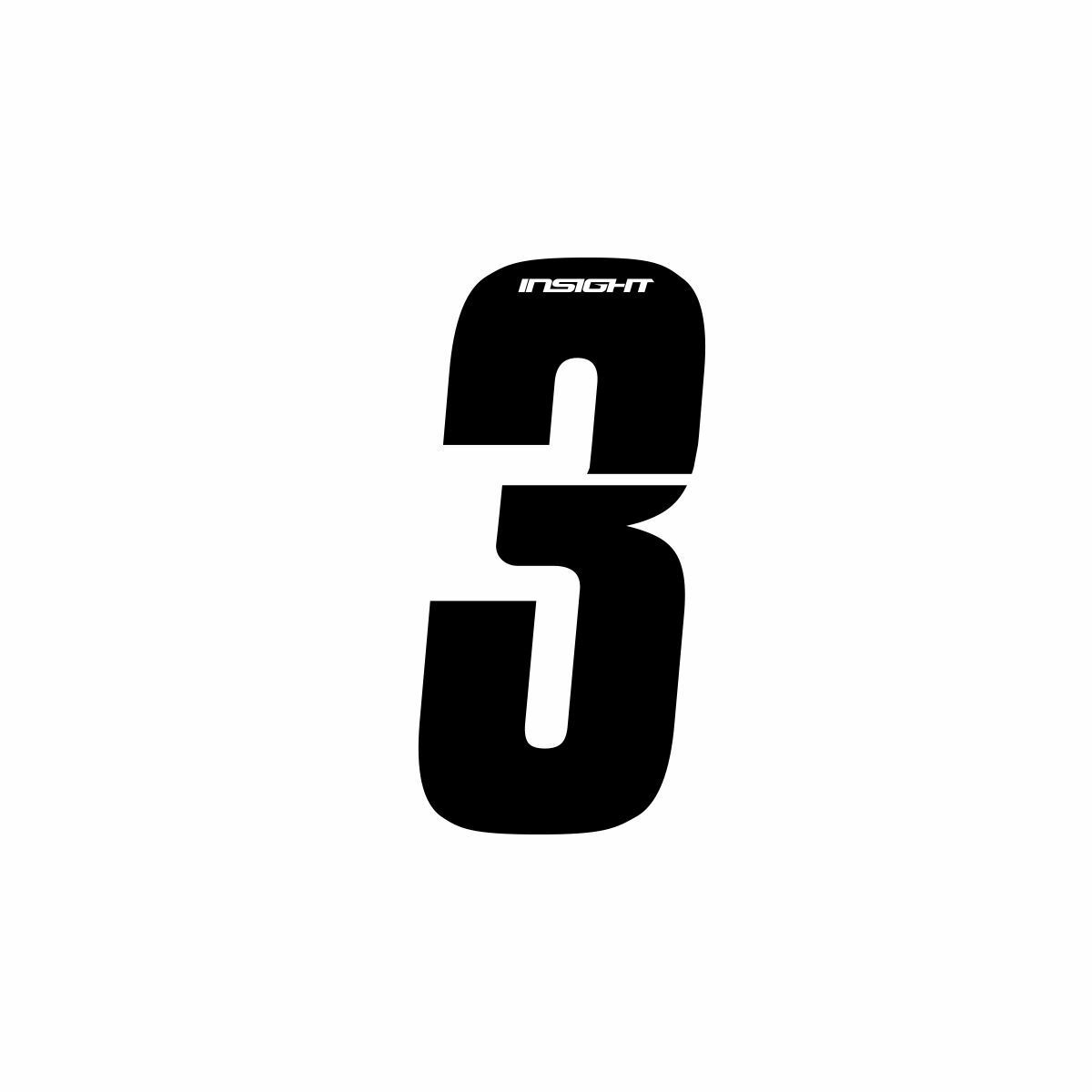 Insight BMX Side Plate Number - 3" - Black #