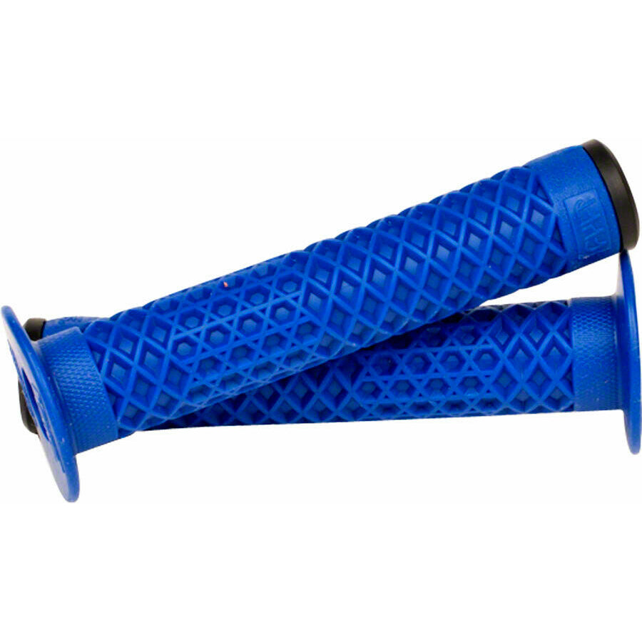 Cult Vans Waffle BMX Grips w/ Bar Ends - Flanged - Blue - USA Made
