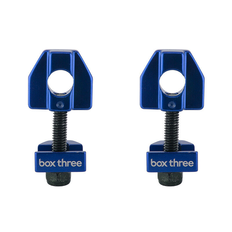 Box Three 3/8" BMX Chain Tensioners - Pair - Blue