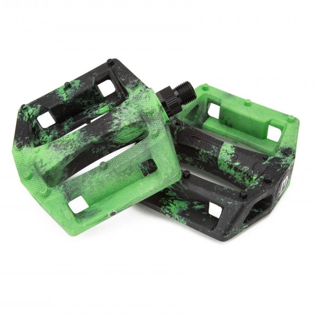 Mission BMX Impulse PC Platform Pedals - 9/16" - Black & Kelly Green
