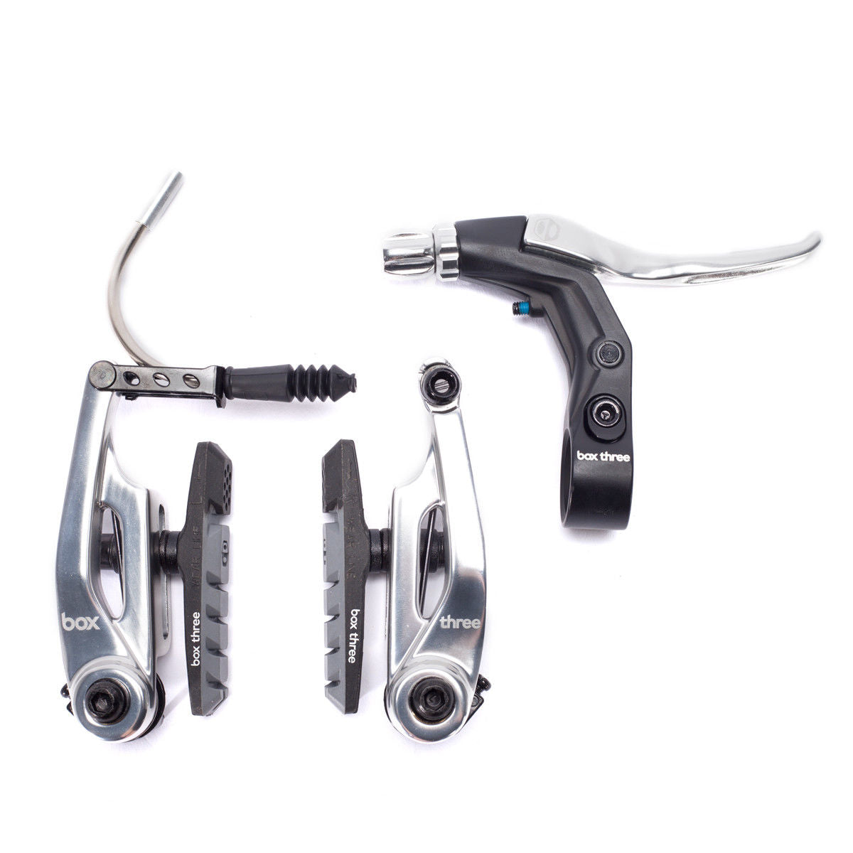 Box Three Mini V-Brake BMX Kit - Short Reach (85mm) - Silver