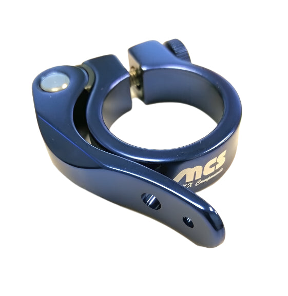 MCS Bicycles BMX Quick-Release Seat Post Clamp - 31.8mm - 1-1/4" - Blue