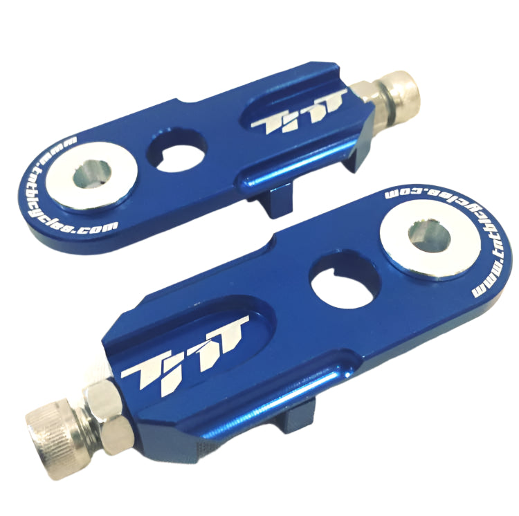 TNT Bicycles 3/8" BMX Chain Tensioners - Pair - w/ 6mm adapter - Blue