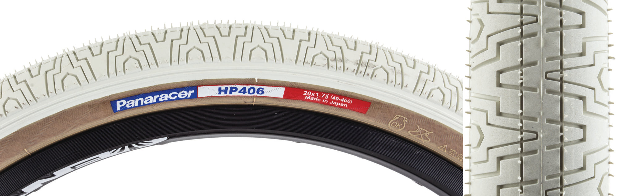 20x1.75 Panaracer HP406 Freestyle BMX tire - White w/ Skinwall