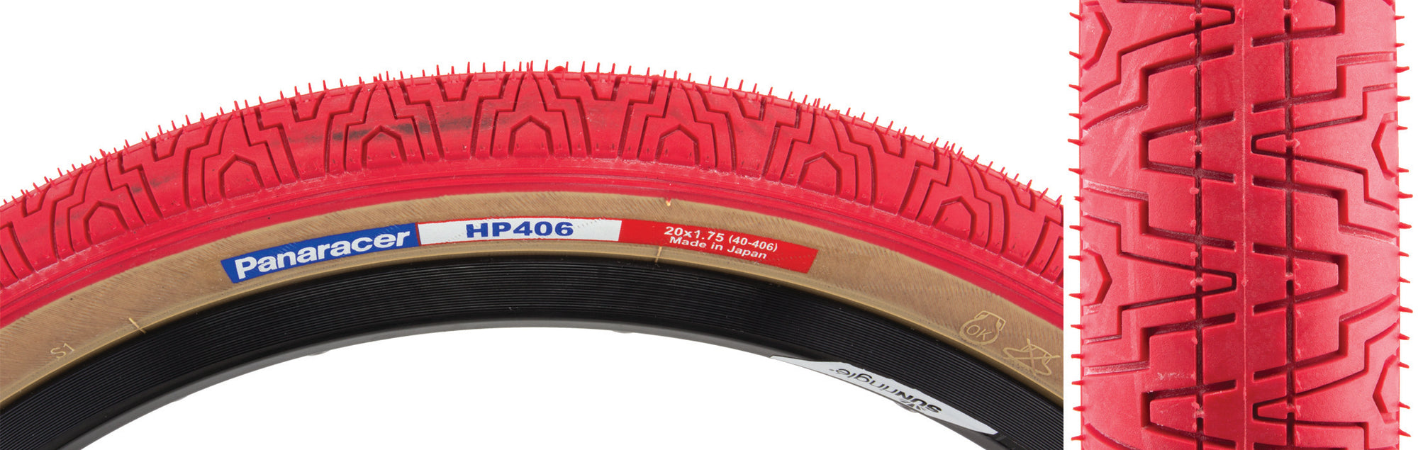 20x1.75 Panaracer HP406 Freestyle BMX tire - Red w/ Skinwall