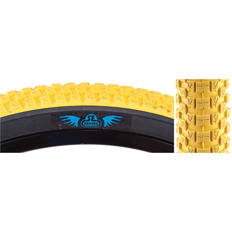 26x2.0 SE Racing Cub BMX Tire - Yellow w/ Black Sidewall