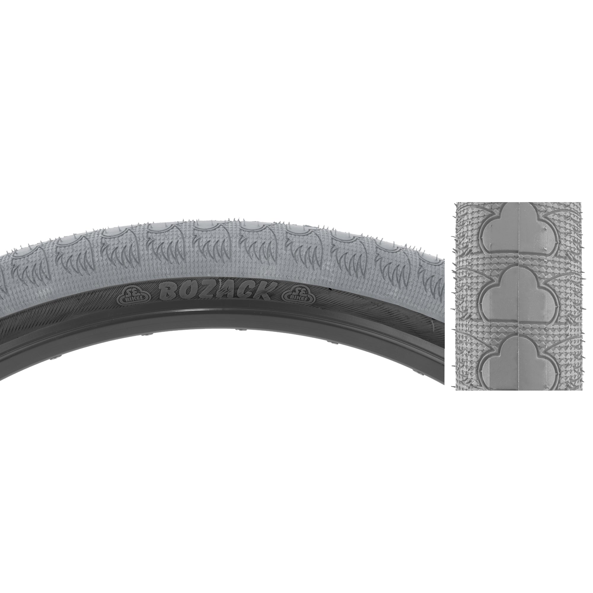 29x2.4 SE Racing Bozack BMX Tire - Gray w/ Black Sidewall