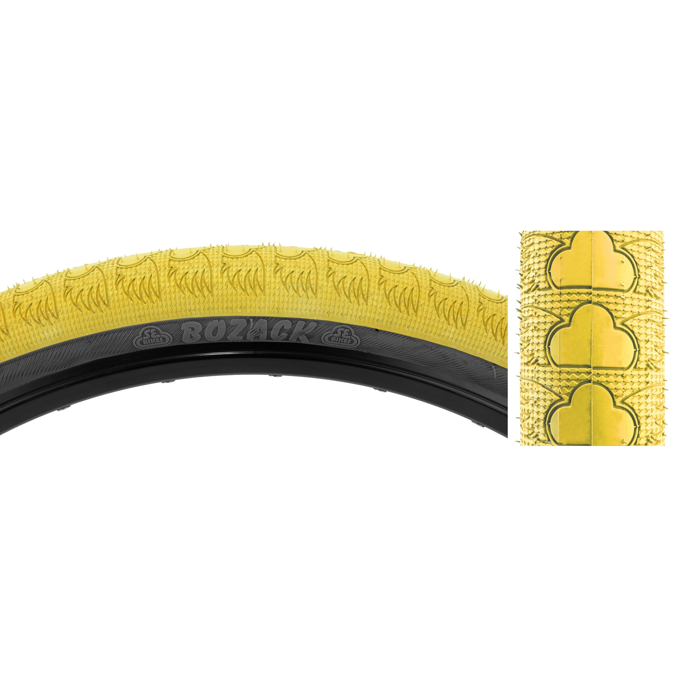 24x2.4 SE Racing Bozack BMX Tire Yellow w Black Sidewall