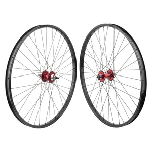 29" SE Racing Dblocks Big Ripper Wheelset - Pair - 36H - Flip Flop - Black/Red