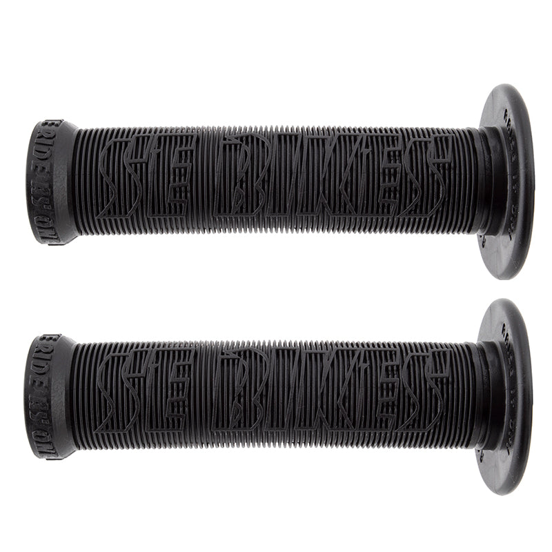 SE Racing "BIKES LIFE" BMX  Grips - Flanged - Black (no plugs)