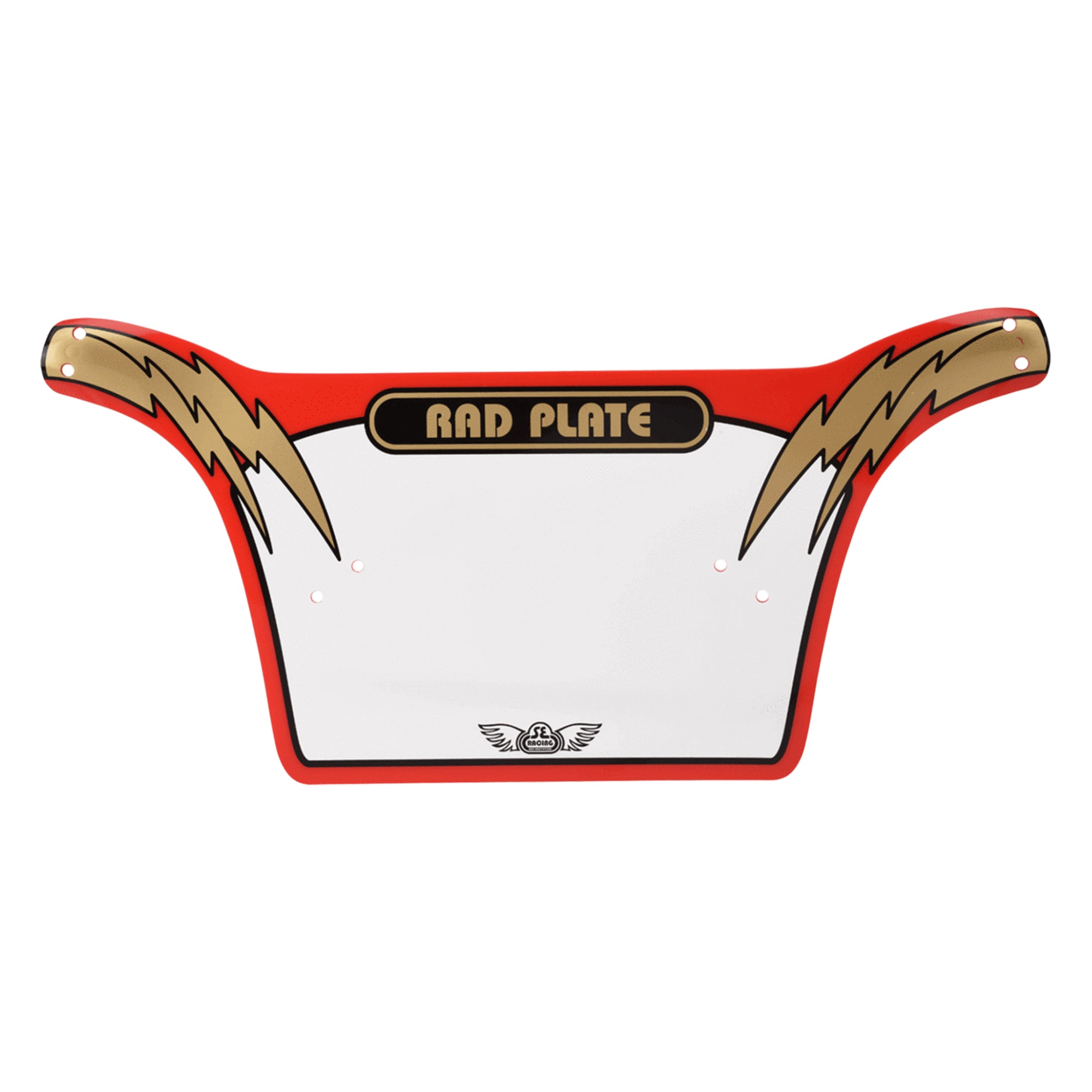 SE Racing "Rad" BMX Number Plate - Red/Gold