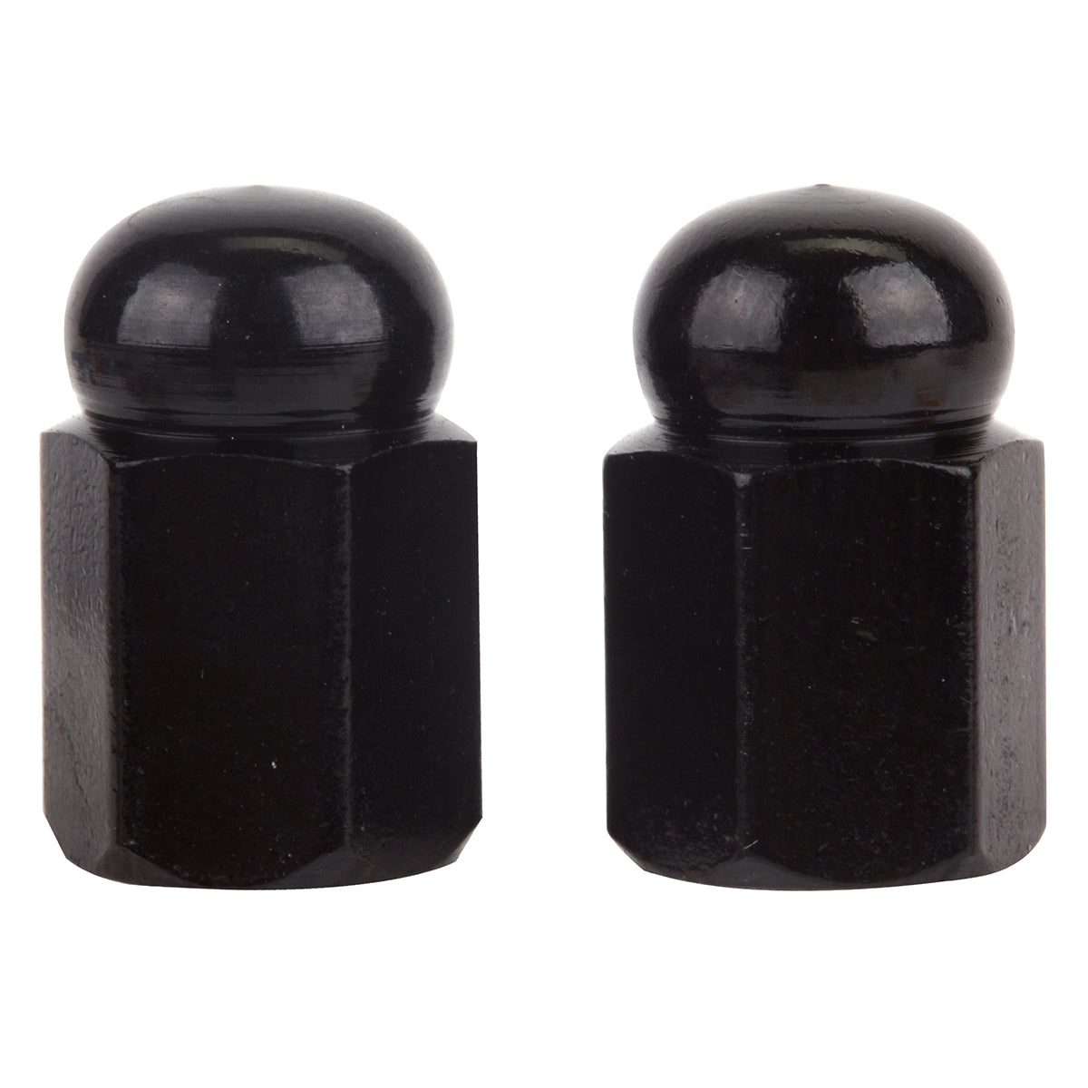Trik Topz Hex Dome Aluminum Valve Caps - Pair - Black