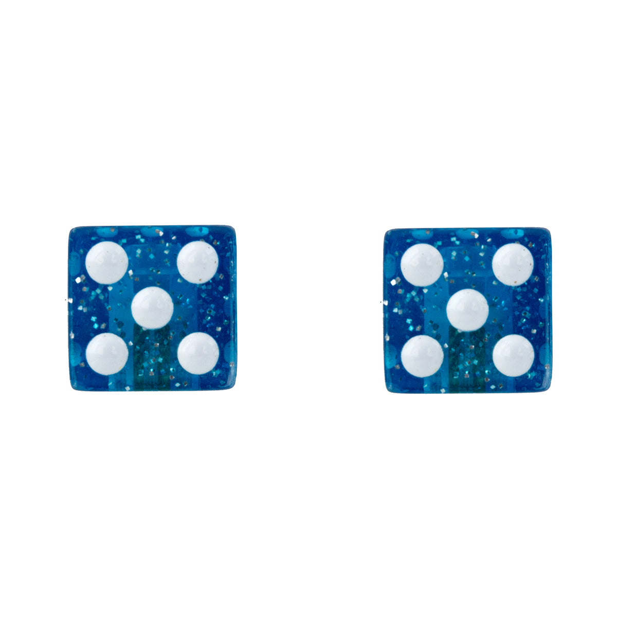 Trik Topz Dice Valve Caps - Pair - Glitter Blue