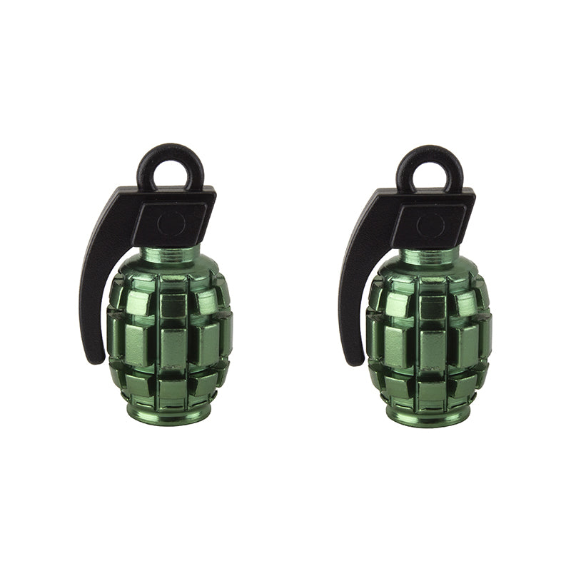 BlackOps Grenade Valve Caps - Pair - Anodized Green