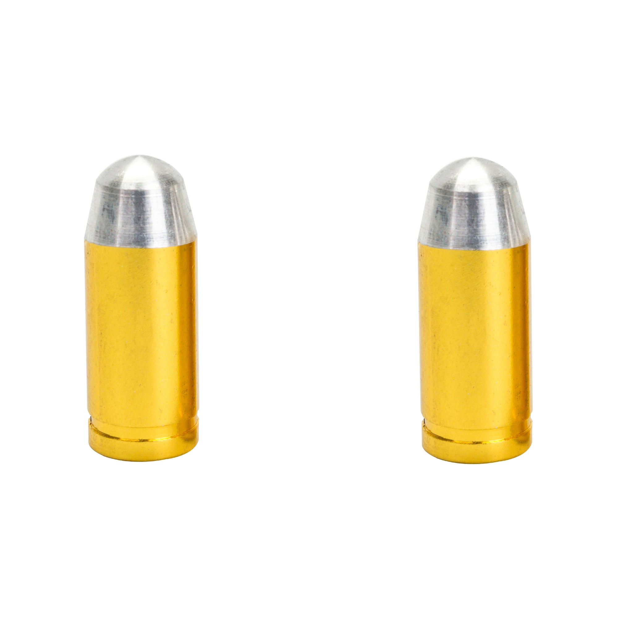 Trik Topz Bullet Tip Aluminum Valve Caps - Pair - Gold  & Silver