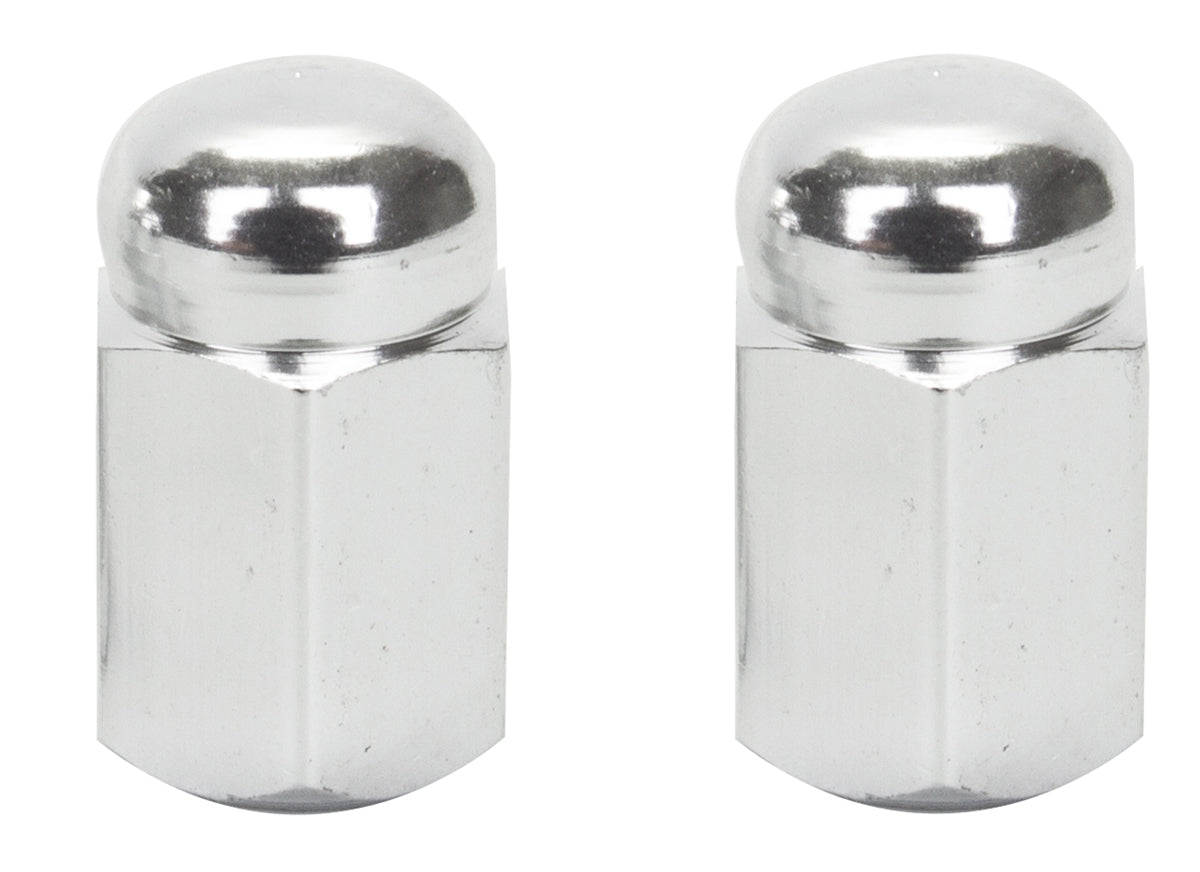 Trik Topz Hex Dome Aluminum Valve Caps - Pair - Silver