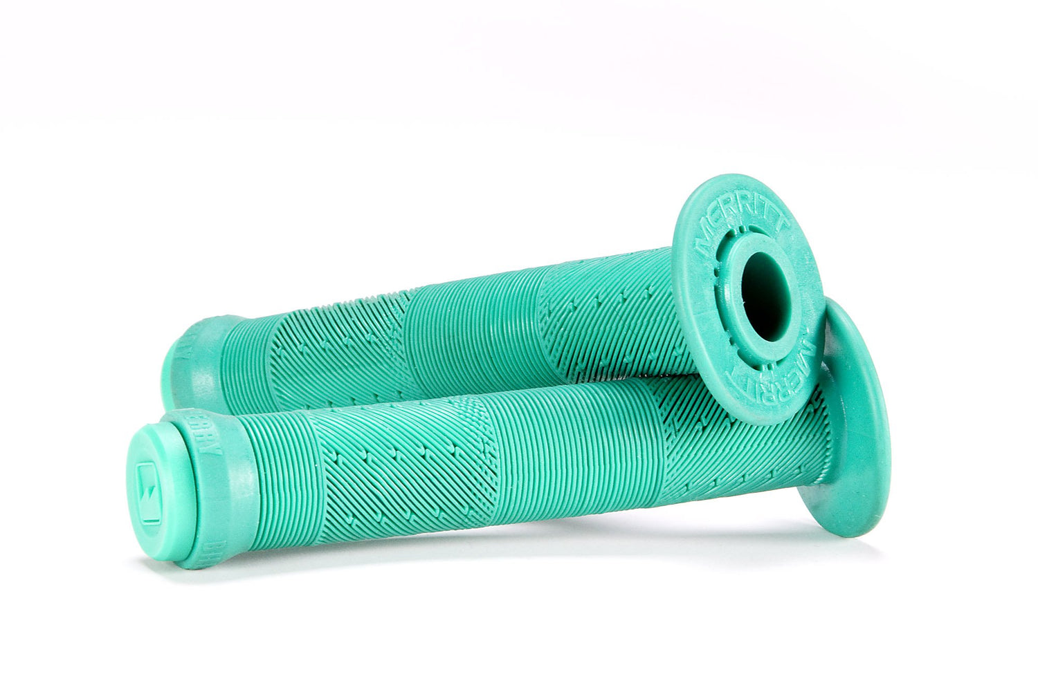 Merritt BMX Billy Perry Grips w Bar Ends Flanged Aquafresh Green
