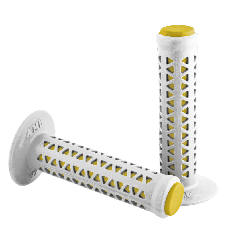 AME Unitron re-issue retro BMX grips - White over Yellow
