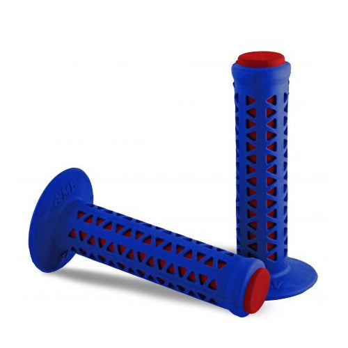 AME Unitron re-issue retro BMX grips - Blue over Red