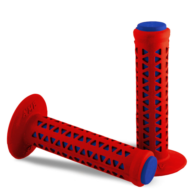 AME Unitron re-issue retro BMX grips - Red over Blue