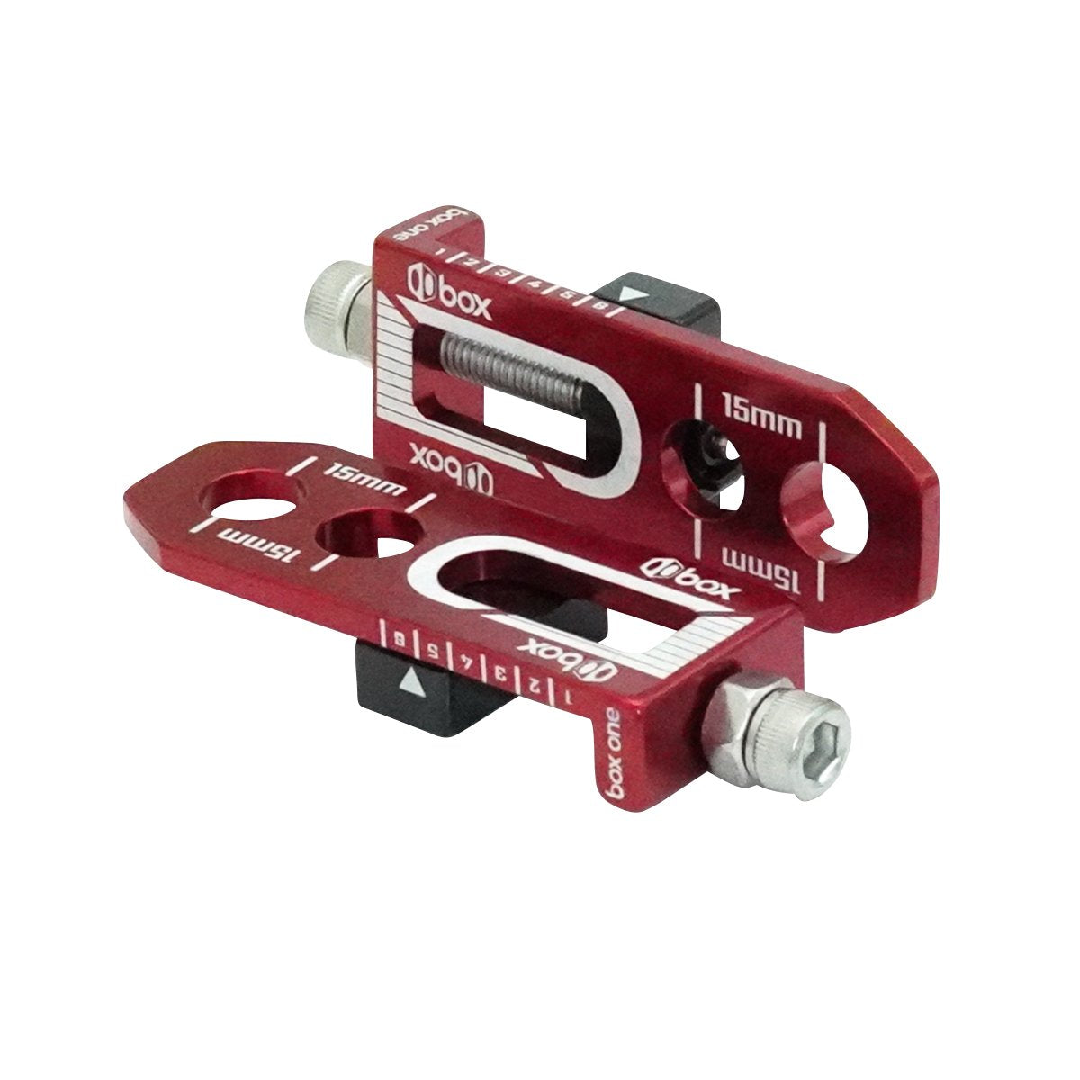 Box One 3/8" BMX Chain Tensioners - Pair - Red