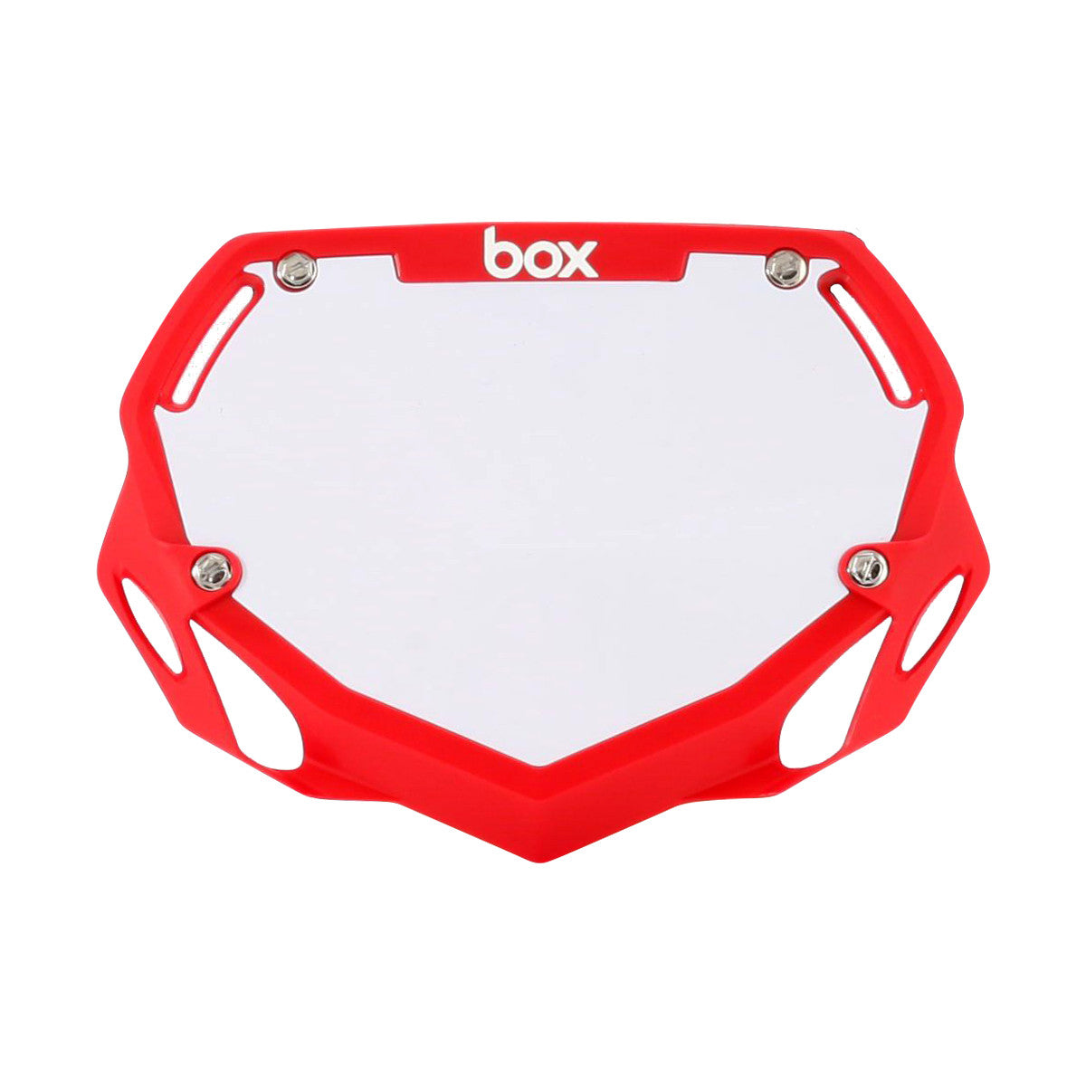 Box Two Mini / Cruiser BMX Number Plate - Red + White
