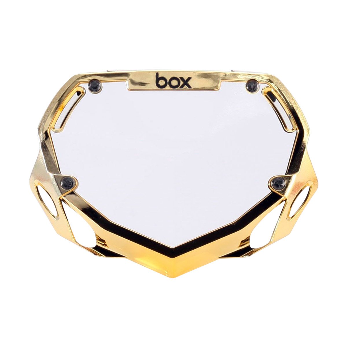 Box Two Mini / Cruiser BMX Number Plate - Gold + White