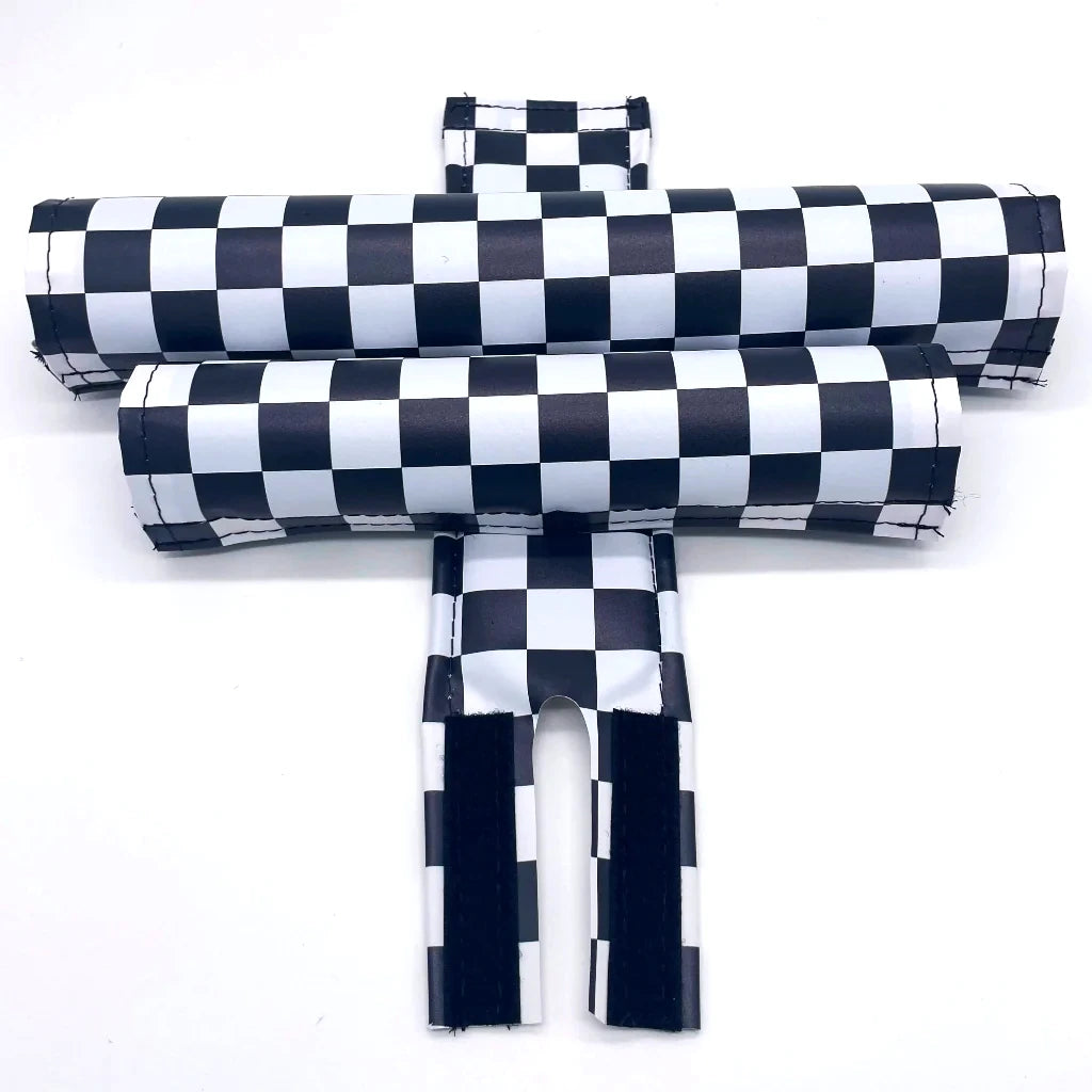 Flite Classic BMX 3 Piece Padset Black White Checkerboard USA Ma BMXGuru C W Cycle