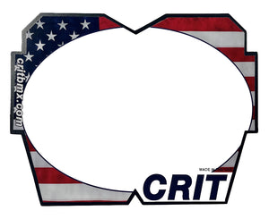 Crit Mini/Cruiser BMX Number Plate - Flag (Red/White/Blue) - USA Made