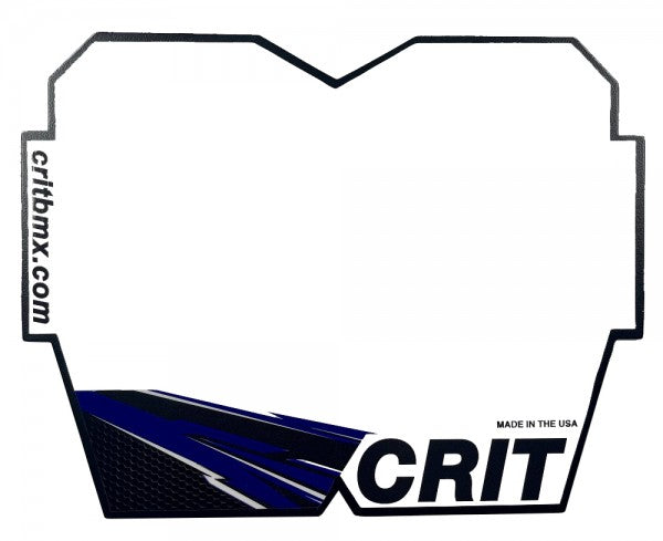 Crit Carbon Mini/Cruiser BMX Number Plate - Blue - USA Made