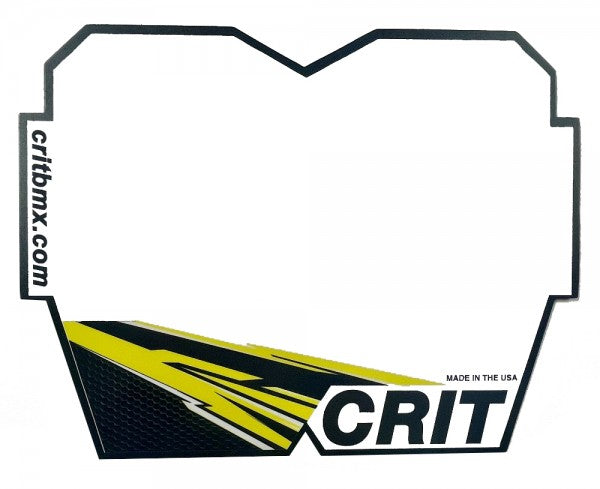 Crit Carbon Pro BMX Number Plate - Yellow - USA Made