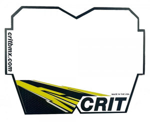 Crit Carbon Pro BMX Number Plate - Yellow - USA Made