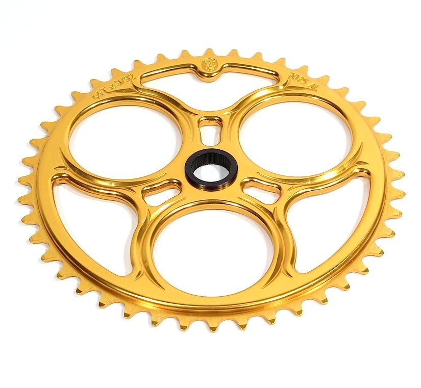 Profile 42t Race Spline Drive BMX Sprocket - 19mm - 48-spline - Gold - USA Made