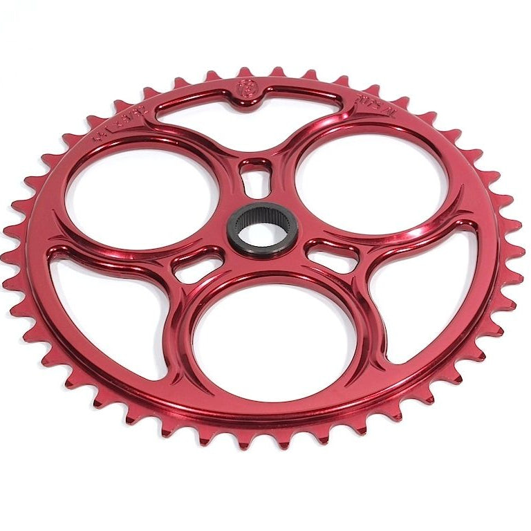 Profile 44t Race Spline Drive BMX Sprocket - 19mm - 48-spline - Red - USA Made