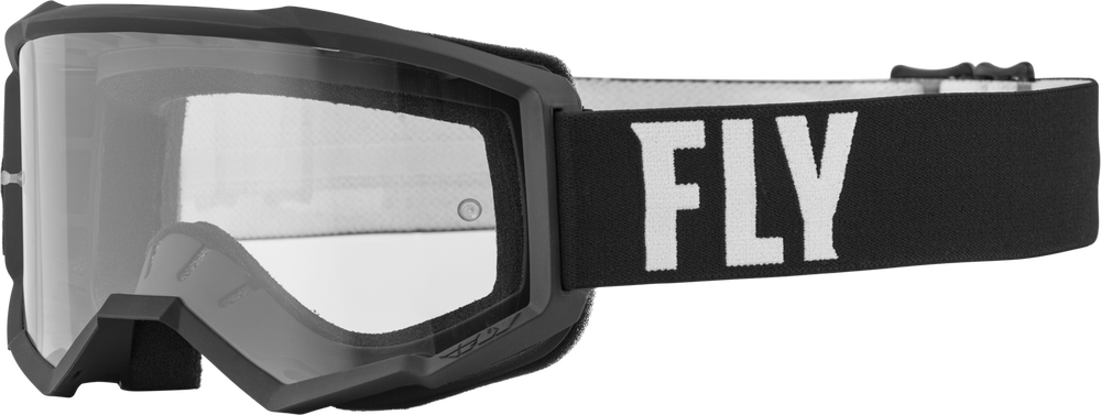 Fly Focus Adult BMX / MX Goggles - Black & White w/ Clear Lens