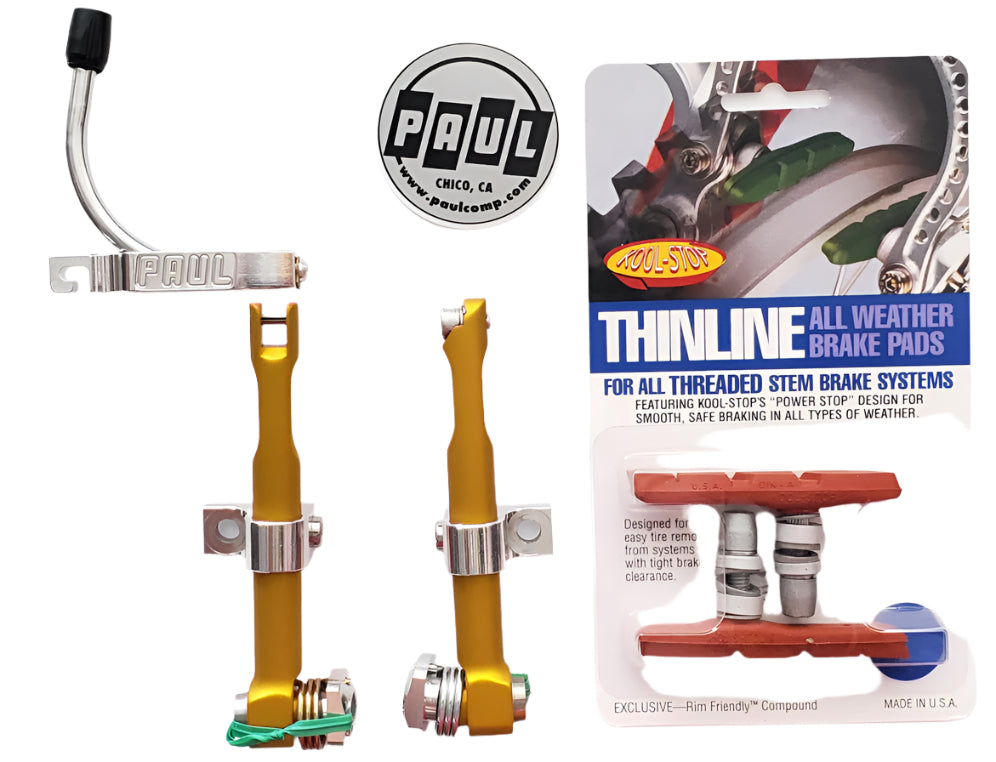 Paul Motolite BMX V Brake w KoolStop Pads Matte Gold USA Made