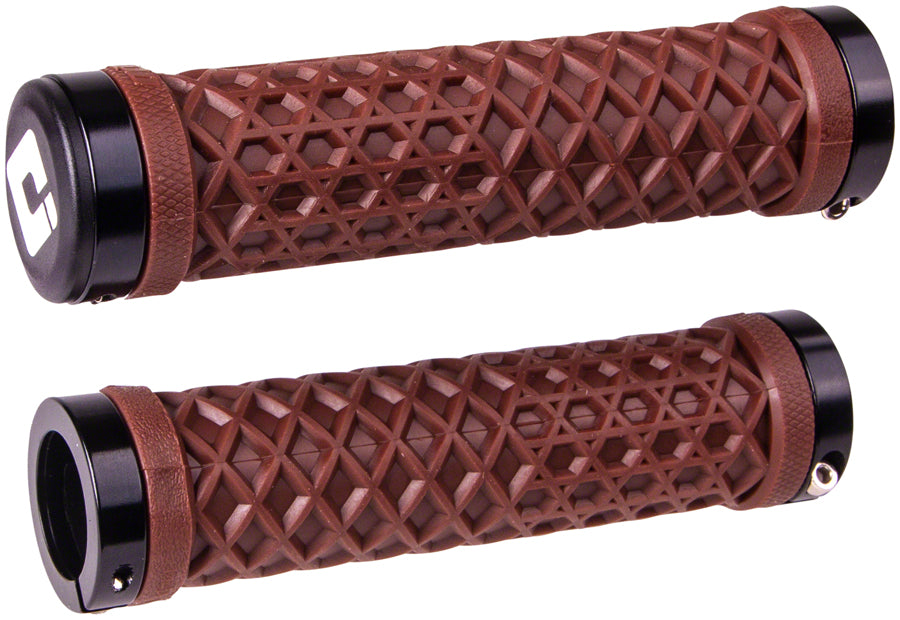 ODI Vans Lock-On BMX Grips - 130mm - Chocolate Brown w/ black clamps - USA Made