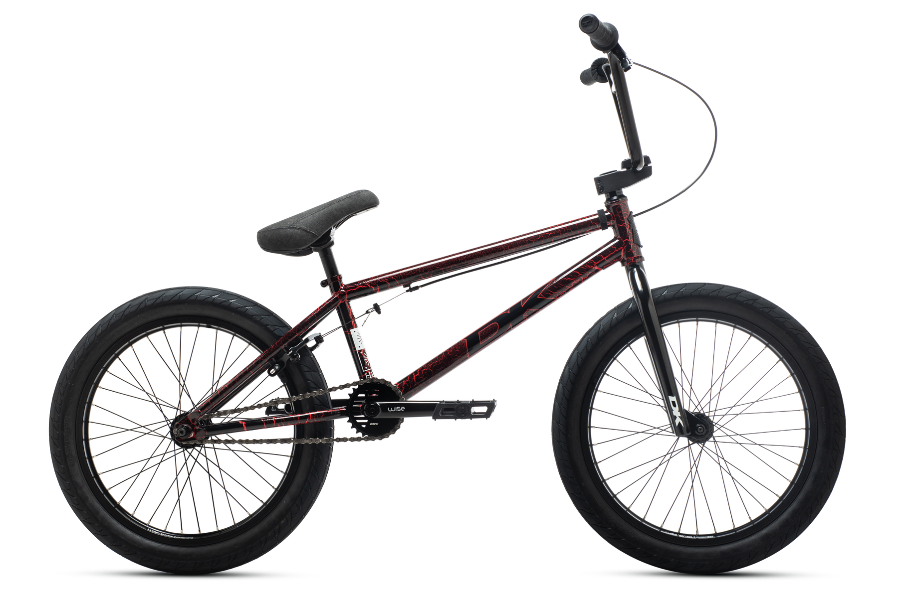 DK Helio 20" Complete BMX Bike - 21"TT - Black/Red Crackle